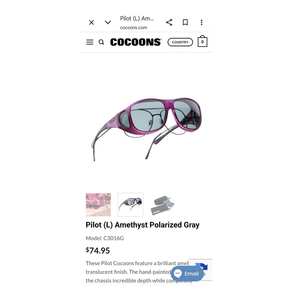 Cocoon Pilot Amethyst Fit Over Sunglasses C3016V